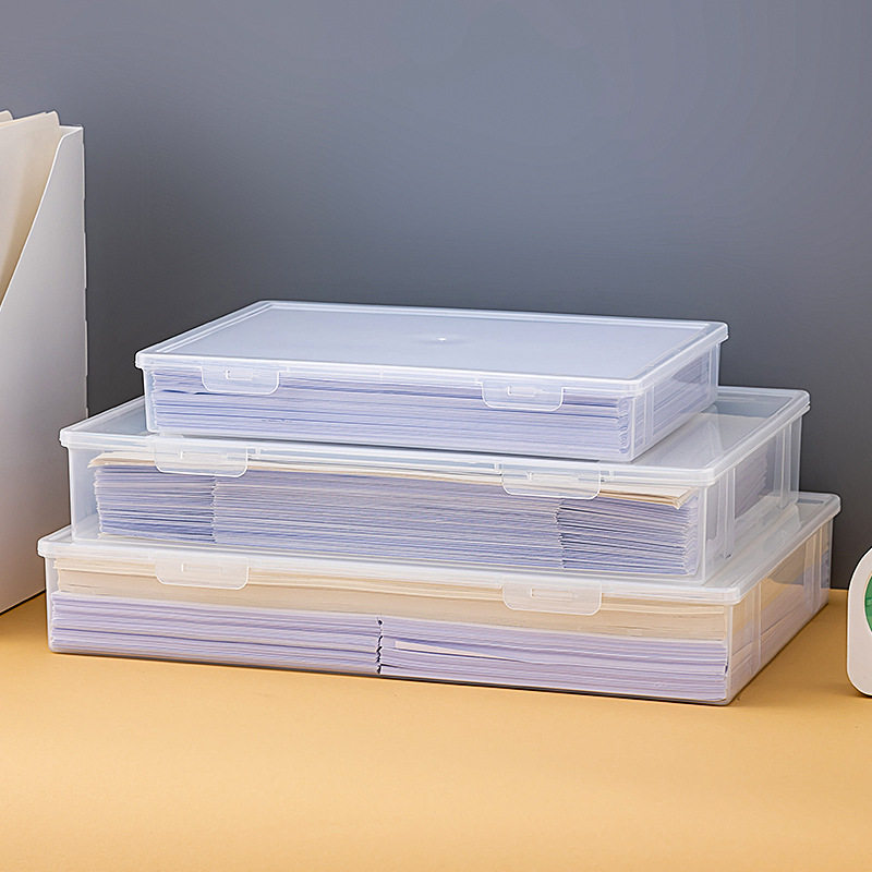 桌面a4收纳盒塑料翻盖证
