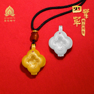 S925纯银镀金嘎乌吊坠四叶草嘎乌盒子可打开装物件时尚项坠小号