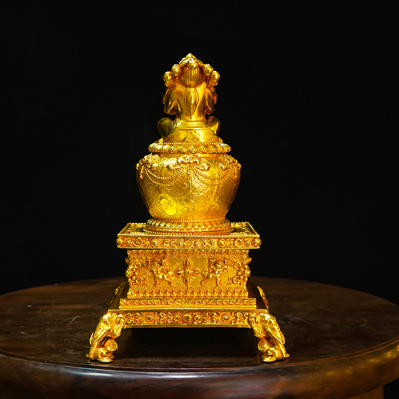 藏式铜鎏金烟供香炉尼泊尔工艺护摩炉火供炉香薰炉家用精工摆件