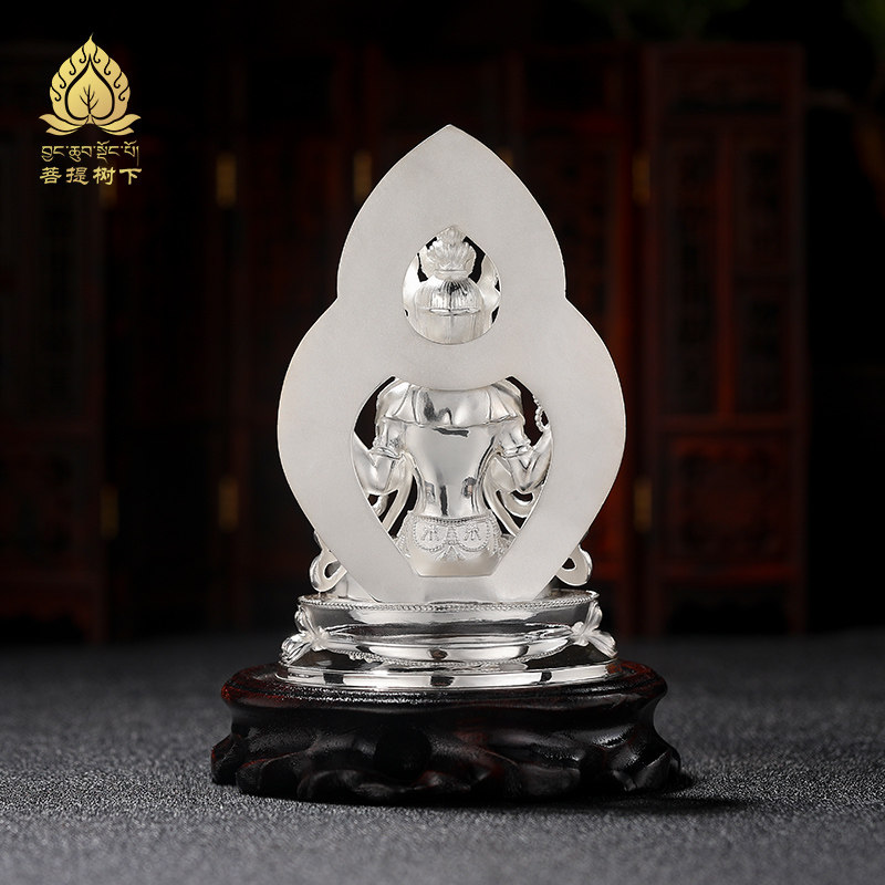 佛像摆件纯银s999四臂观音摆件居家供台纯银四臂观音菩萨12cm