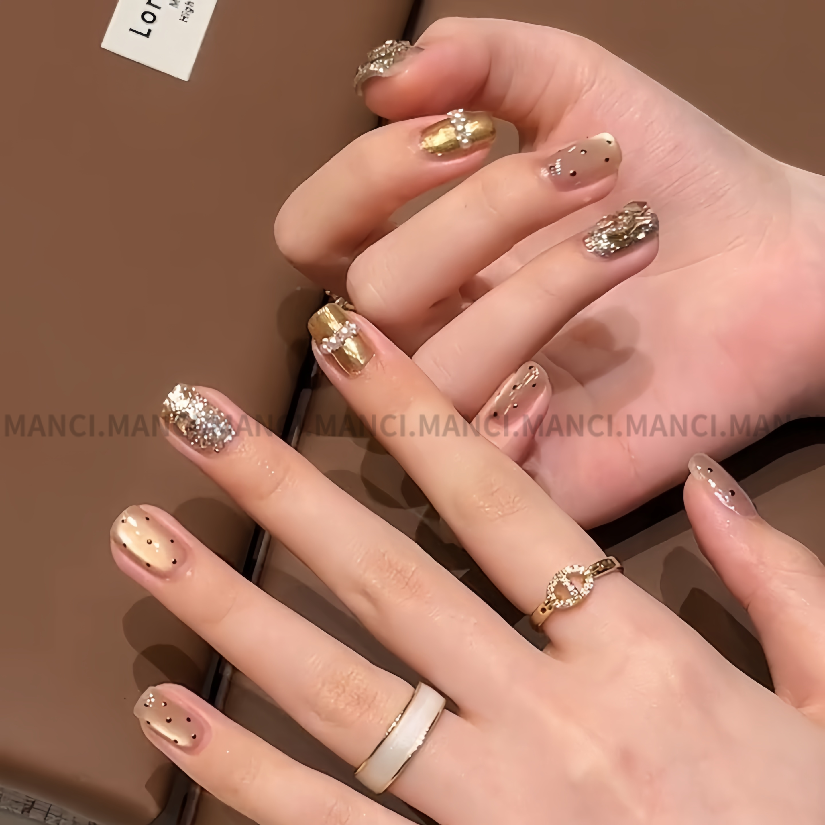 曼辞纯手工穿戴甲短款甲片