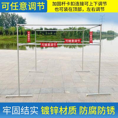 镀锌钢管晾衣架落地室外家用晒被架户外楼顶防风简易大型凉衣双申