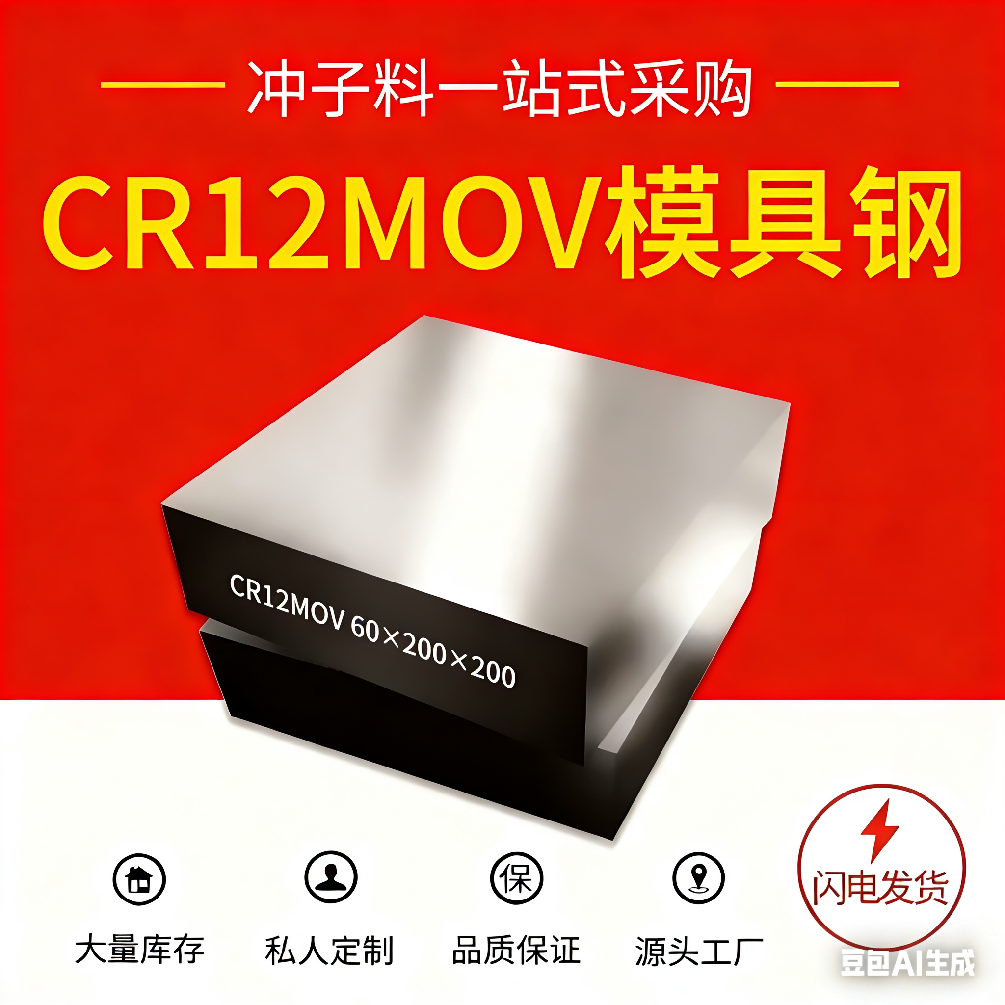 CR12MOV淬火冲子料CR12MOV圆钢CR12MOV精光板加工CR12MOV热处理
