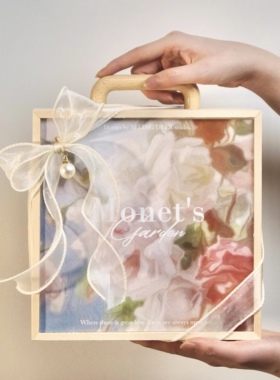 伴娘伴手礼盒新款莫奈花园高级实用手提木盒宾客回礼公司商务礼盒