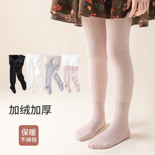 女童打底裤秋冬连裤袜儿童外穿宝宝冬季居家毛裤保暖加绒加厚袜子