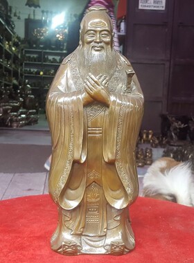 孔夫子摆件馈赠礼品风水铜器