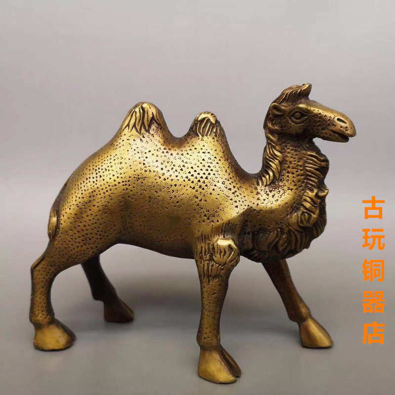仿古纯铜大号双峰骆驼摆件风水铜器家用室内装饰工艺礼品杂项摆设