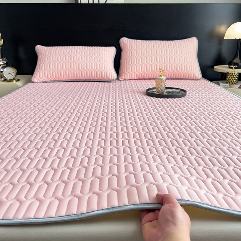 日本无印MUJIE素色凉感乳胶凉席三件套双人简约夏天家用凉快空调