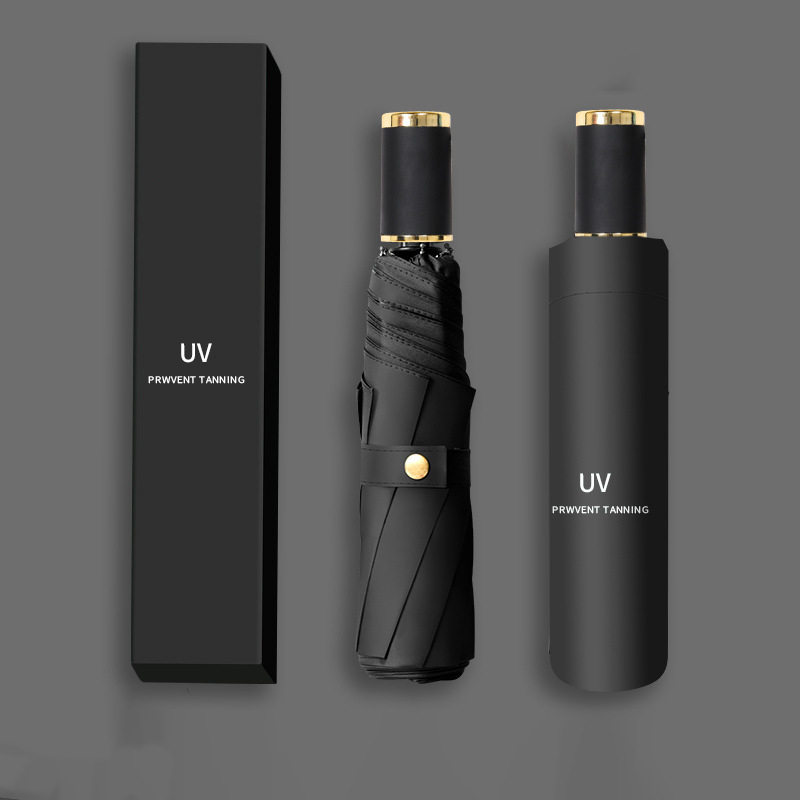 德国精工8骨烫金手柄男士雨伞折叠晴雨两用批货防晒太阳伞雨伞定