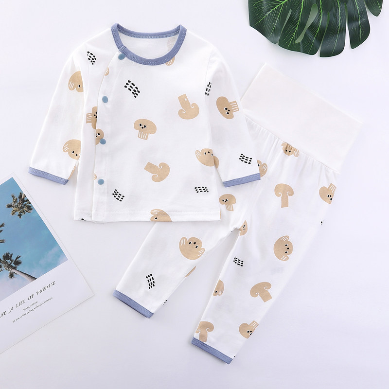 新生婴儿衣服夏季套装薄款纯棉透气空调房睡衣内衣宝宝高腰护肚裤