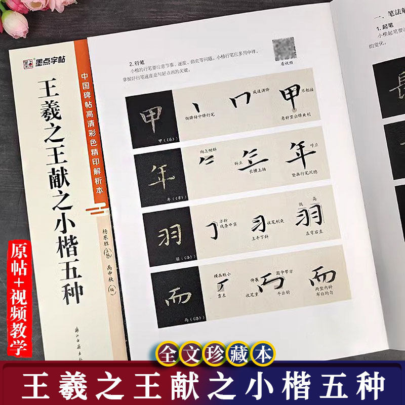 王羲之王献之小楷五种 中国碑帖高清彩色解析本 黄庭经乐毅论孝女曹娥碑 视频教学+原帖毛笔书法字帖 毛笔临摹字帖古帖 墨点字帖