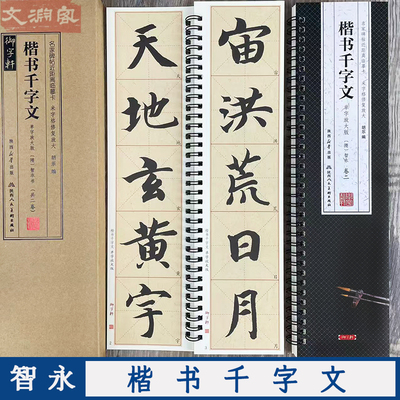 智永楷书千字文 名家碑帖近距离临摹卡（单字放大版2册）楷书全文米字格 书法毛笔练字帖 附简体旁注 陕西人民美术出版社