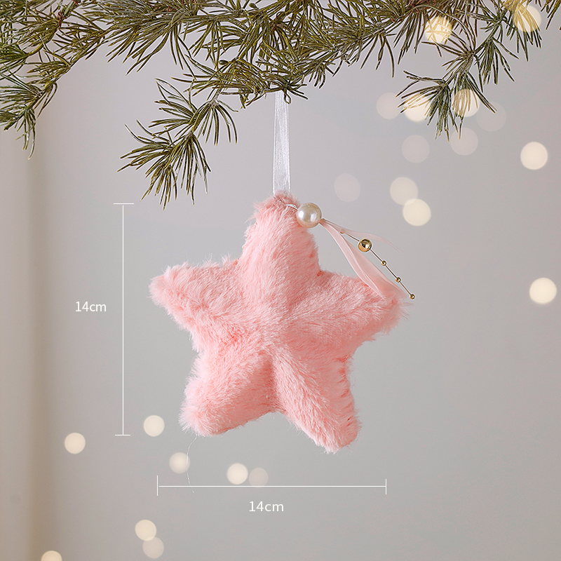 圣诞节装饰圣诞袜挂件场景布置拍照道具圣诞树配件五角星毛绒摆件