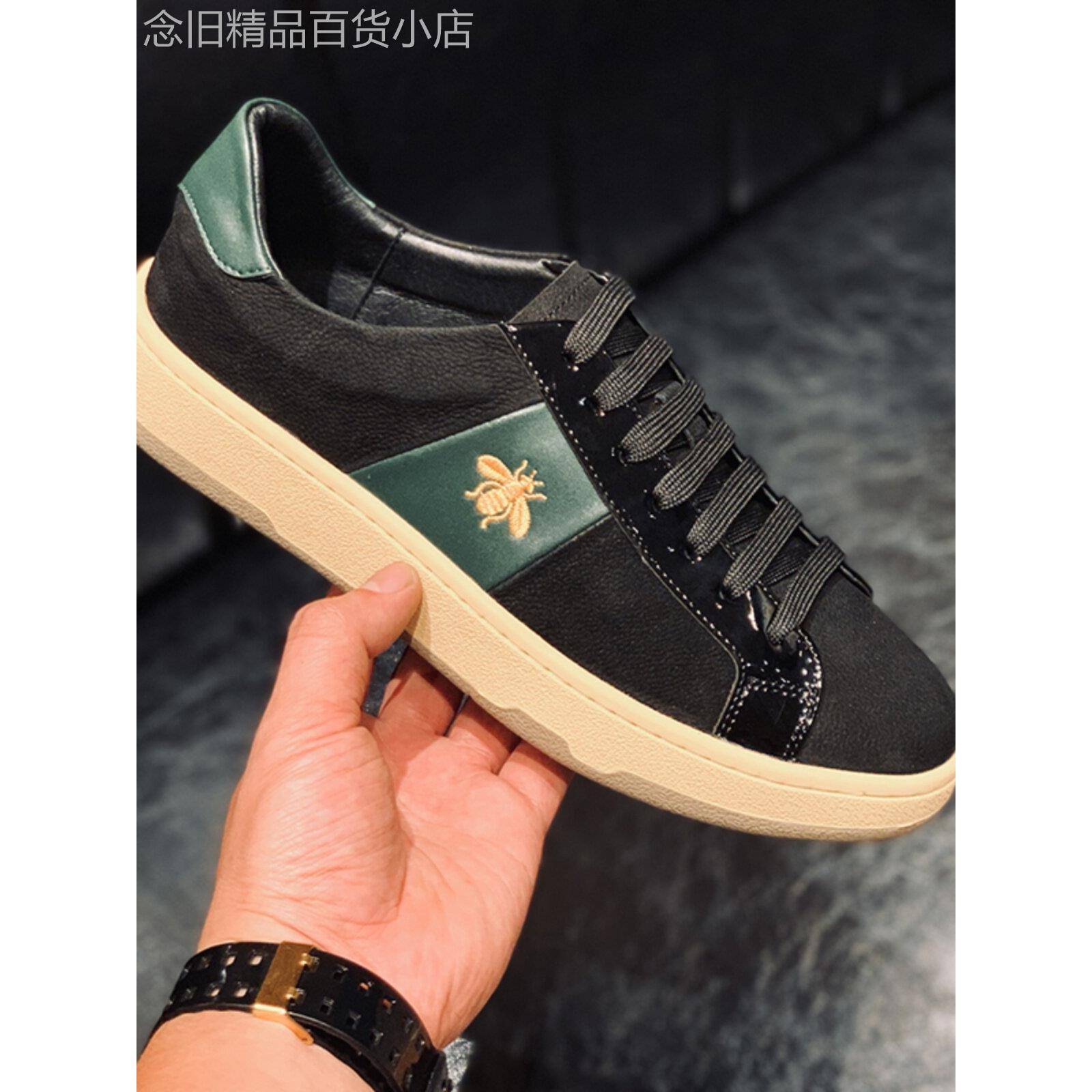 香港专柜欧洲站男鞋子新款潮真皮软底系带板鞋男奢侈品软皮休闲鞋