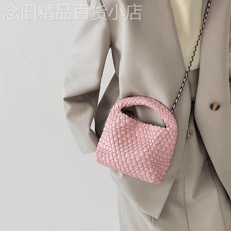 法国ZAMP手工编织包包女新款百搭手提包高级感迷你单肩斜挎水桶包