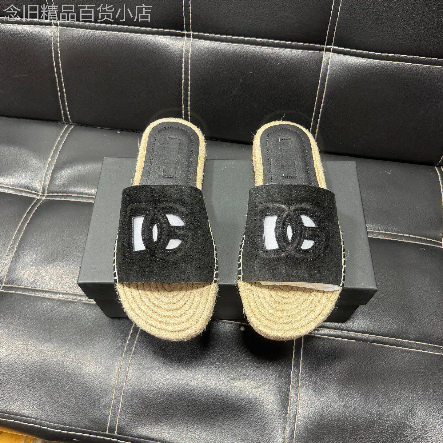 高档欧美风防滑轻便草编一字拖鞋男士夏季新款外穿百搭个性凉拖鞋