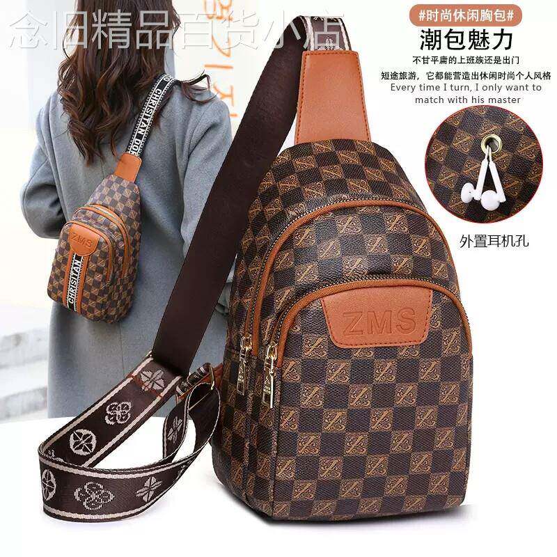 香港品牌女新韩版软皮小揹包简约休闲百搭女士胸前包单肩斜挎包潮