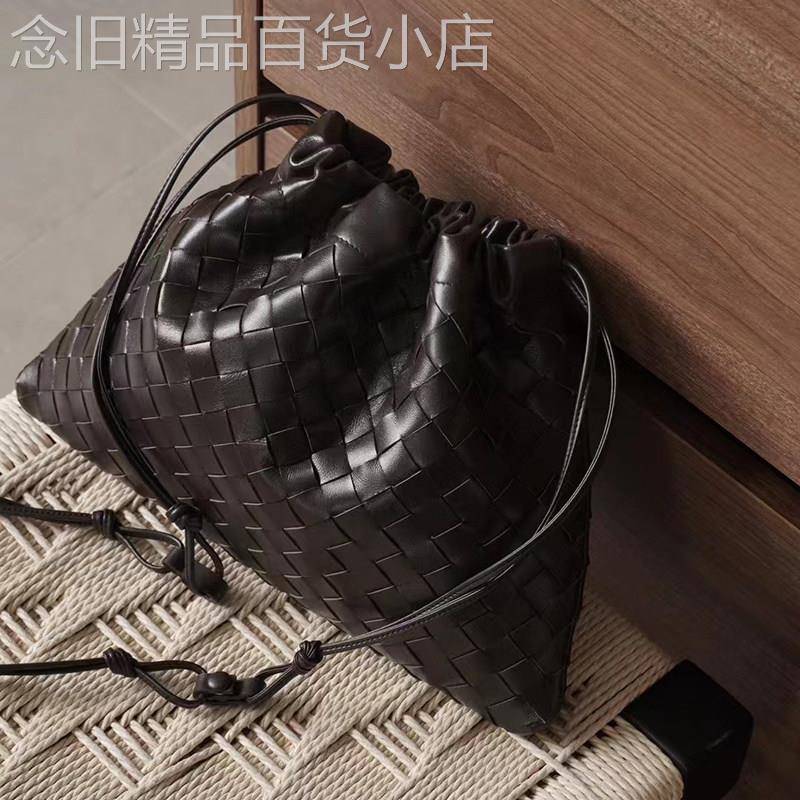 手工编织！牛皮编织包女包单肩抽绳包云朵包垃圾袋真皮腋下包