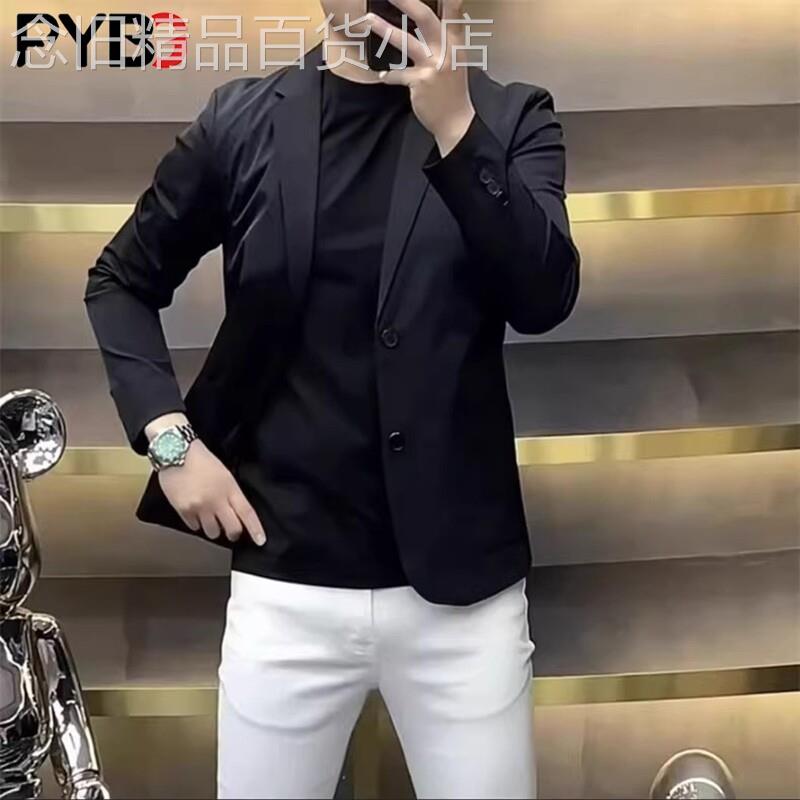 高端商务男士休闲西装外套春秋季2026新款显瘦韩版修身单西服男款