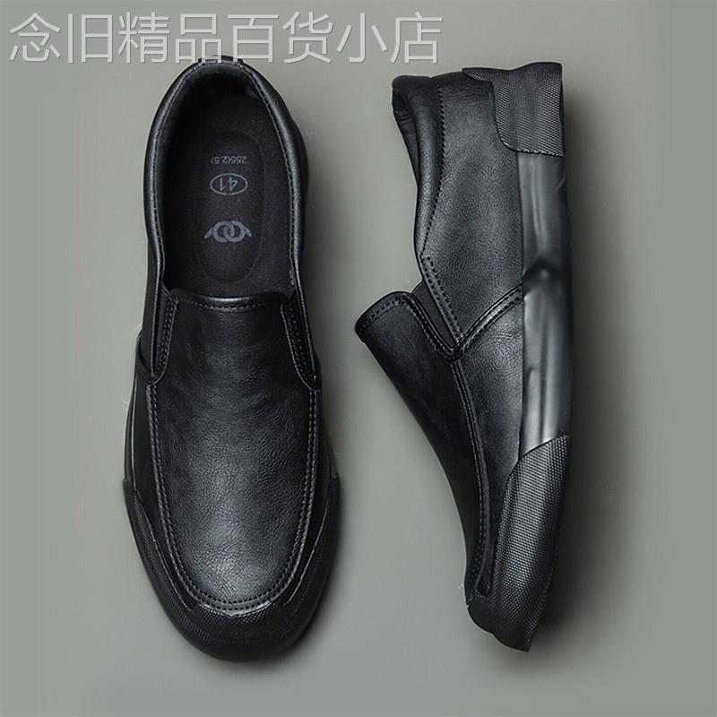 鞋子男鞋夏季透气2026新款一脚蹬板鞋商务休闲皮鞋男款软底乐福鞋