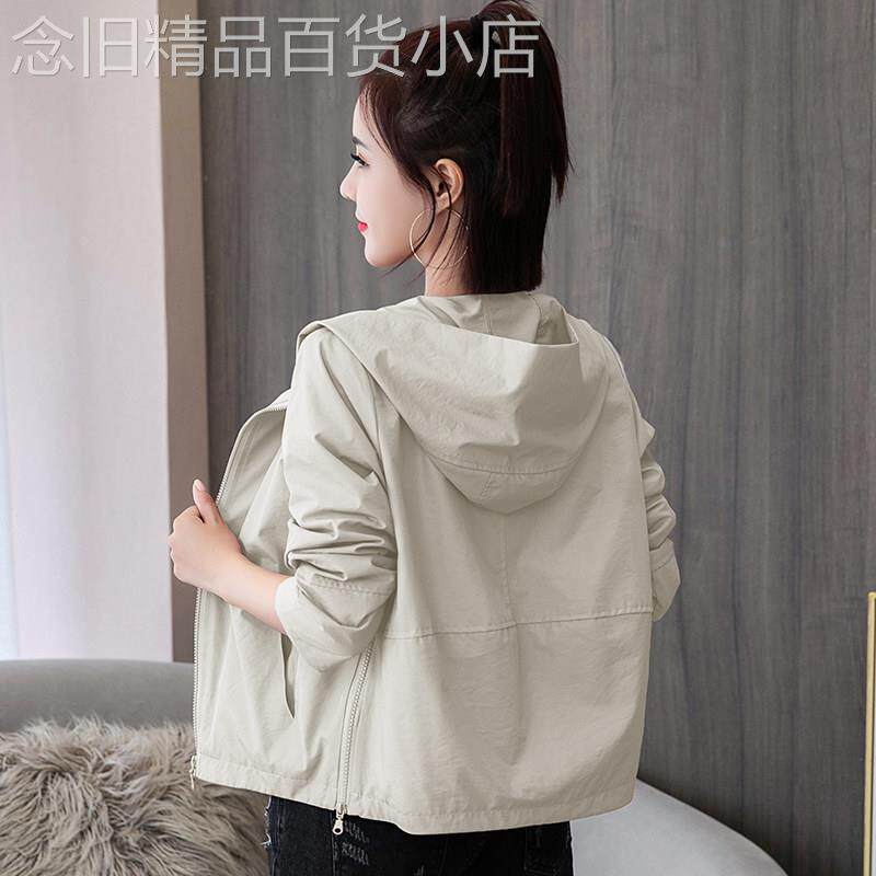 潮牌短款外套女2025春秋新款小个子连帽百搭显瘦长袖休闲夹克上衣