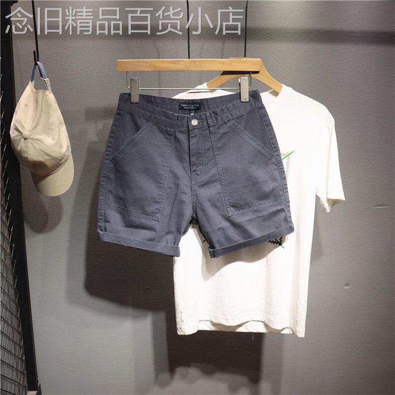 潮牌美式工装四分裤男时尚设计感简约百搭休闲短裤夏季潮流休闲短