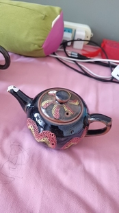 建盏大师铁胎西施器型盘龙茶壶240毫升左右