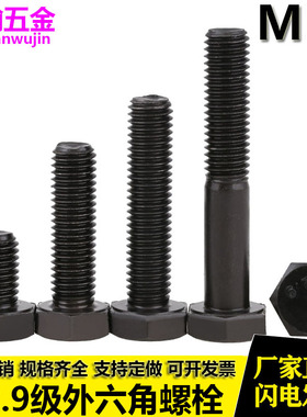 12.9级全牙外六角螺栓全螺纹螺丝M12*40x50x60x70x80x100x120x150