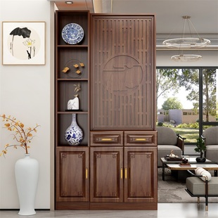 新中式屏风进门入户玄关隔断墙客厅间厅柜遮挡鞋柜一体家用门口