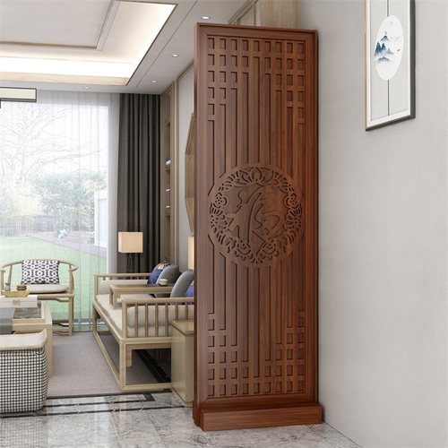 屏风隔断新中式实木进门遮挡