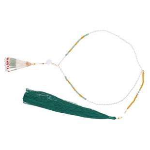 长款背云汉服古风宫廷配饰日常复古百搭马面裙项链白莲花软璎珞