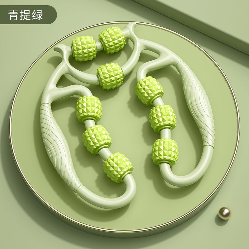 腿部按摩器瘦腿神器小腿肌肉滚轮滚轴滚腿环形夹腿放松器按摩滚轮