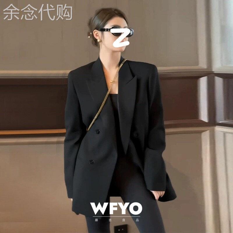 WFYO/黑色小西装外套女小个子2026春新款高级设计感宽松休闲西服