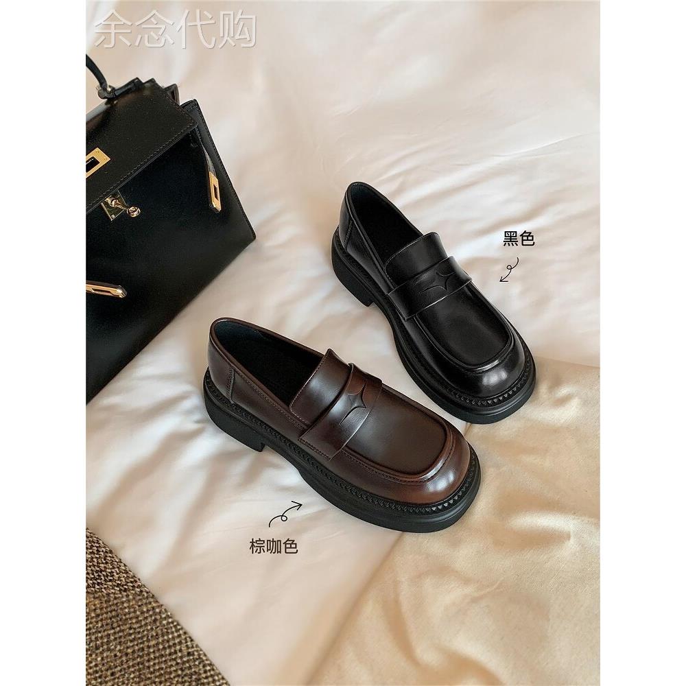 【港风名品】乐福厚底jk小皮鞋女英伦风真皮覆古百搭法式擦色单鞋