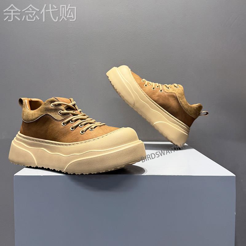 没有理由错过Minimalism Aquaman高级感皮面厚底内增高休闲鞋潮男