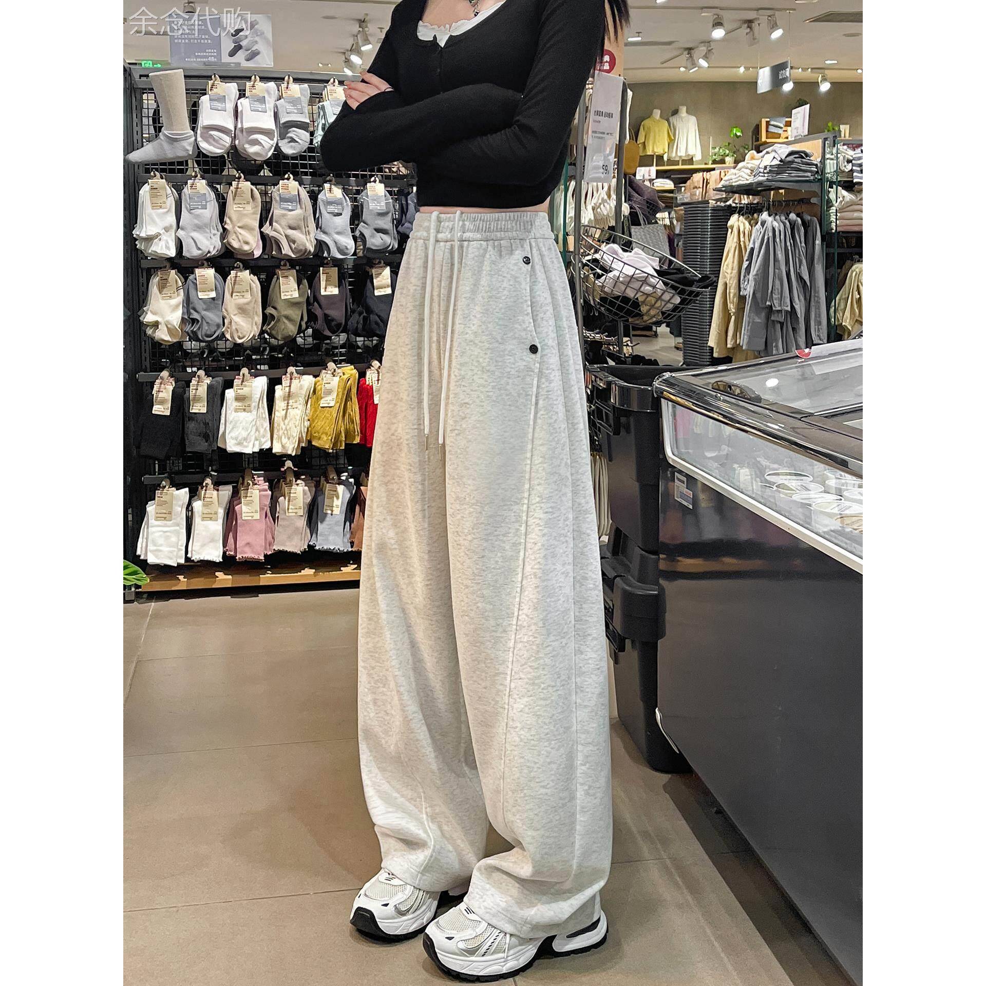 窄版轻弯刀卫裤子女春秋季2025新款宽松垂坠感慵懒休闲阔腿运动裤