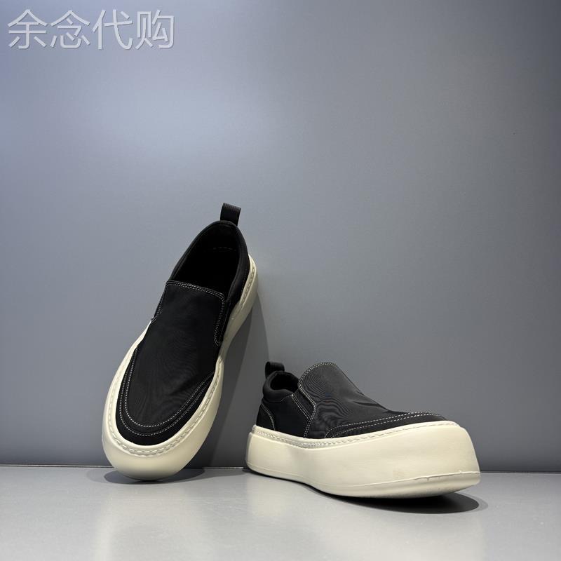 【CREW-KNOW】乐福鞋男2025夏季懒人板鞋牛津布厚底一脚蹬帆布鞋
