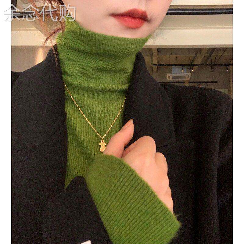 潮牌毛针织衫女士新款时尚堆堆高领加厚打底毛衣内搭洋派长袖上衣