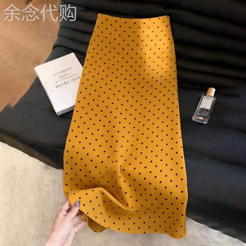 姜黄色波点半身裙女2026夏季新款韩版时尚气质减龄洋派大尺码直筒