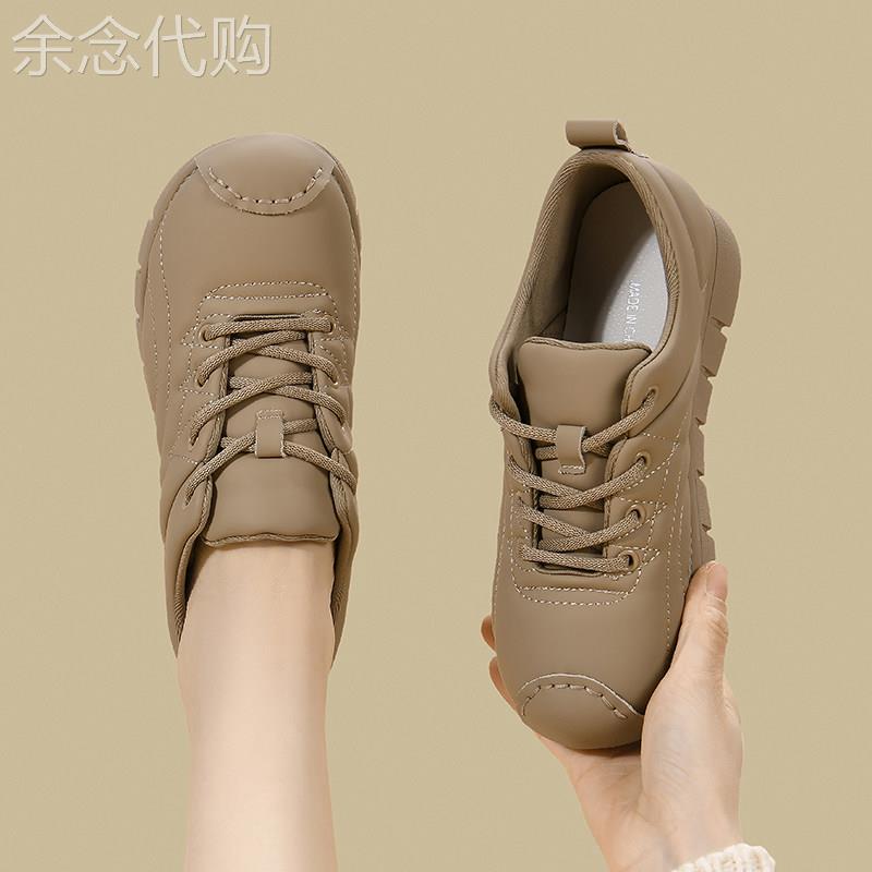 真皮休闲运动鞋女款2026新款春秋季百搭低帮软底超轻便平底跑步鞋