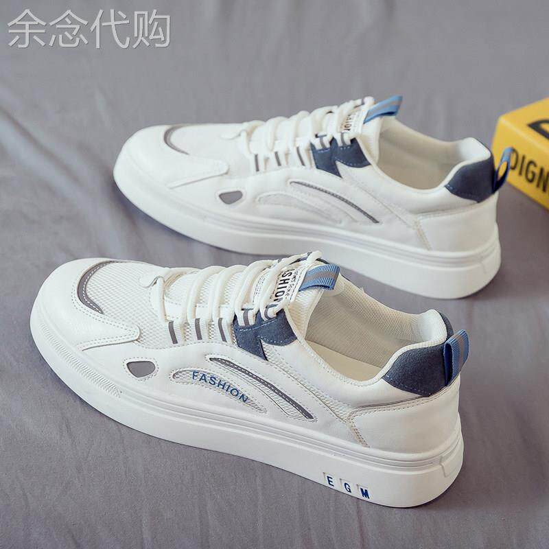 潮牌新款网面低帮鞋男日系潮流时尚休闲防滑平板鞋运动百搭小白鞋