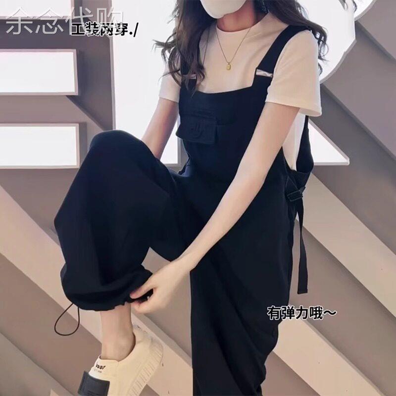套装女夏季薄款2026新款高级感短袖t恤连身抱婴袋裤休闲时尚两件