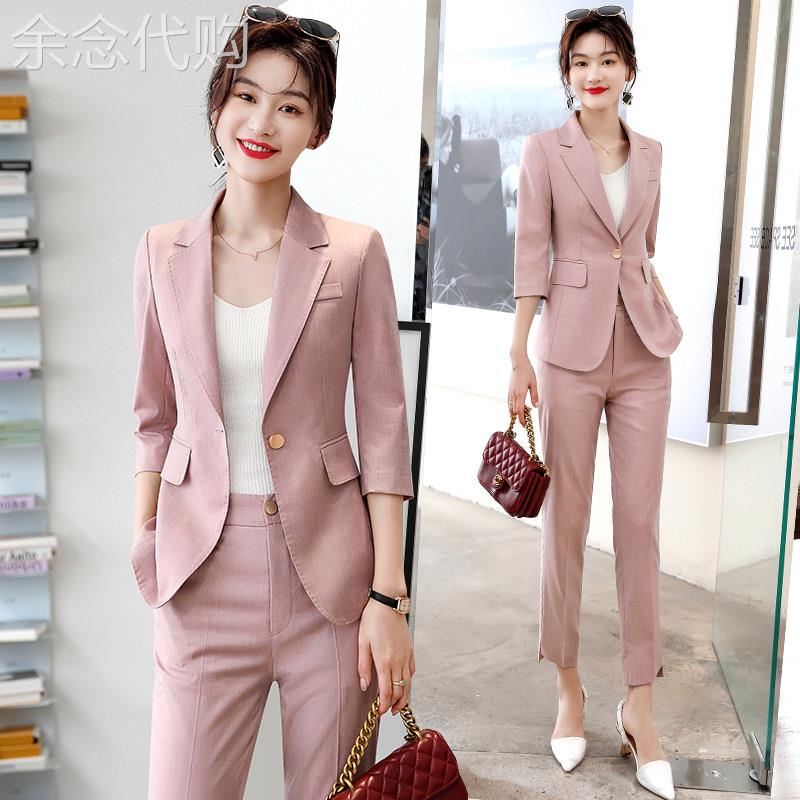 高端西装套装女秋装2025新款韩版修身职业休闲气质时尚西服两件套
