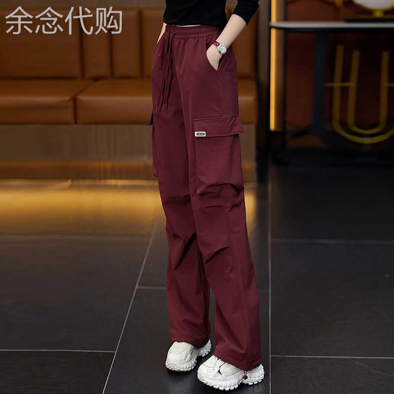 美式工装裤女2026新款高腰显瘦直筒束脚时尚潮流阔腿休闲登山裤子