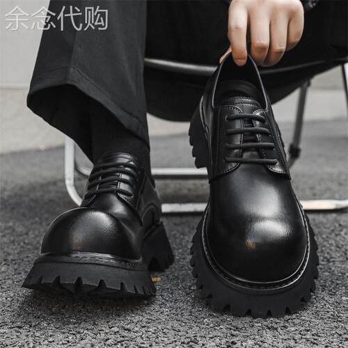 Houston Shoes！春夏新款哑光大头休闲皮鞋男厚底百搭高街德比鞋