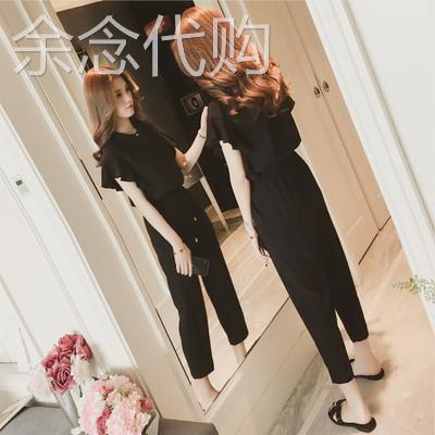 夏季套装2026年新款女休闲时尚气质洋气雪纺短袖上衣哈伦裤两件套