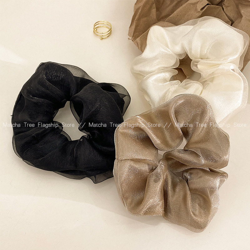 网纱大肠发圈森系仙美绑头发女发绳法式复古高级感扎马尾头绳发饰