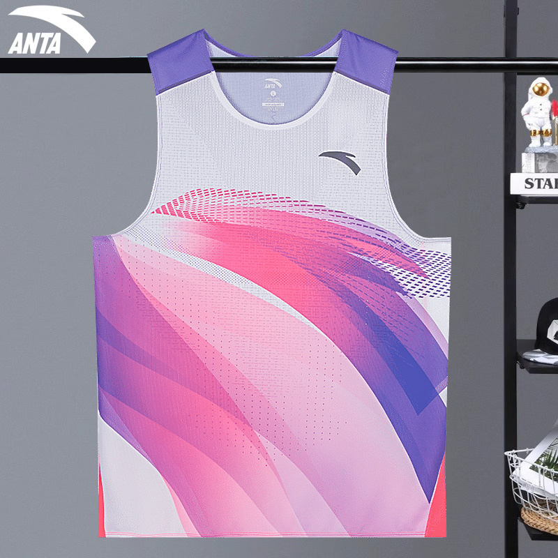 安踏马拉松专业训练运动背心男