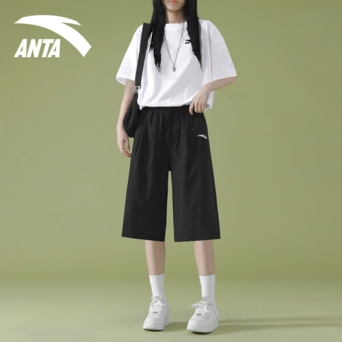 安踏七分裤运动套装女宽松大码