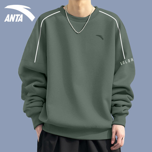 安踏卫衣男款宽松圆领长袖